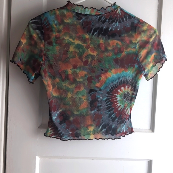12th tribe Leo tie dye mesh top - Picture 3 of 6